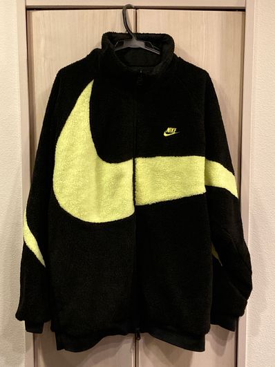 Nike Big Swoosh Reversible Boa Jacket"Black Neon"