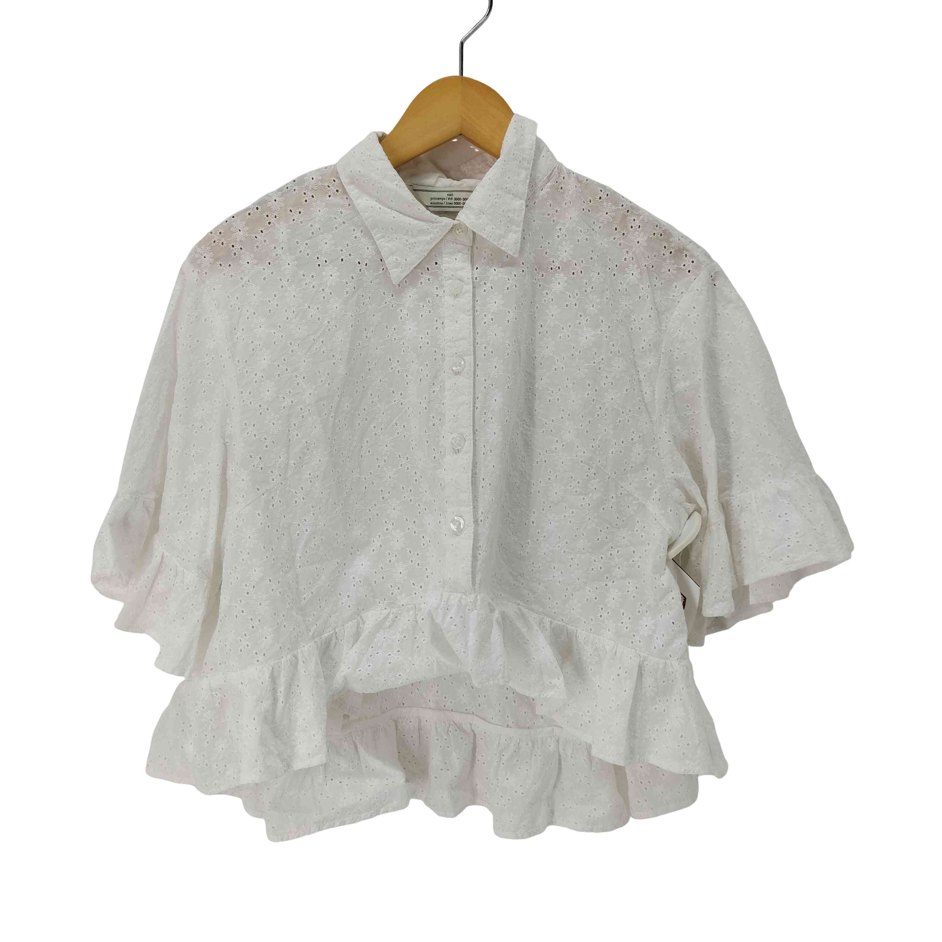 5分丈 ペプラムシャツ【1141744573999】