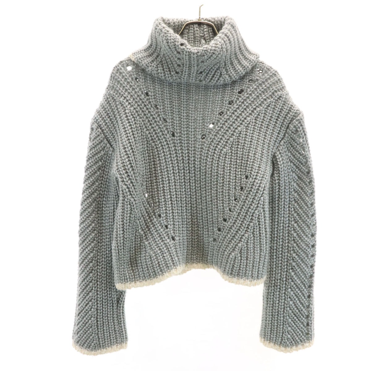 【正規品】FENDI リブ タートルネック グレー XS相当 イタリア製 美品 リブタートルネック ニット[品番：KH000015733]｜VIVID LADY（ビビッド