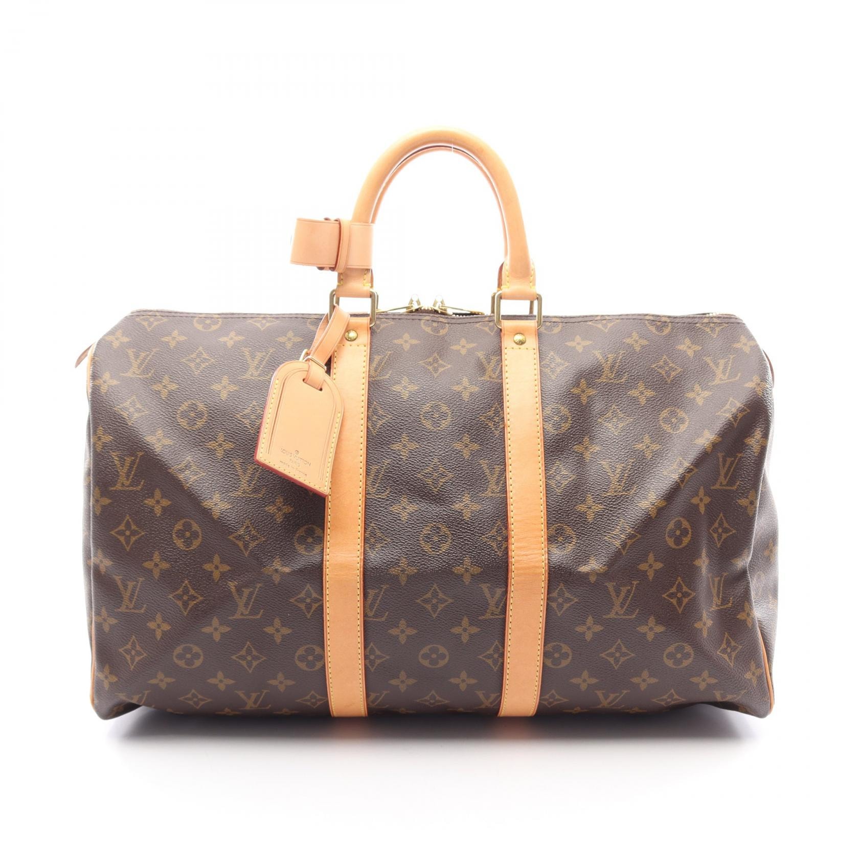 ルイ・ヴィトン LOUIS VUITTON キーポル45 ボストンバッグ バッグ PVCコーティングキャンバス レザー モノグラム メンズ レディース ブラウン系 M41428 【中古】