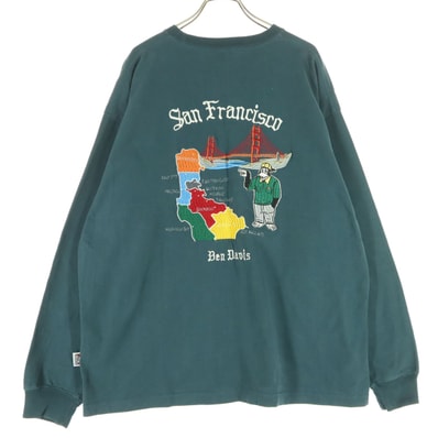 BEN DAVIS ベンデイビス 刺繍 長袖 トレーナー M グリーン スウェット
