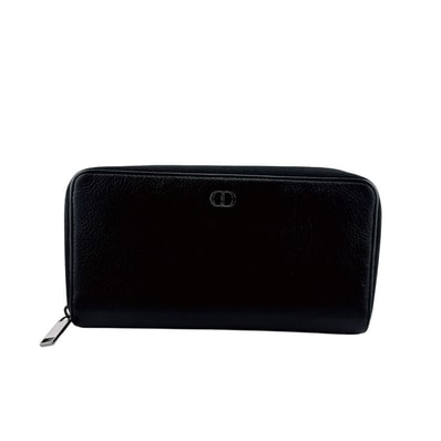 ディオール Dior 長財布 CDロゴ ラウンドジップウォレット ブラック