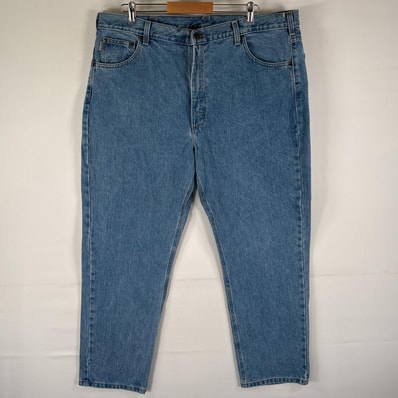 古着 カーハート Carhartt デニムパンツ 5ポケット ワーク テーパード ジーンズ ジーパン 色落ち w42 L30 ブルー メンズ