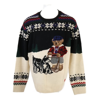 ポロ ラルフローレン 【新品/国内正規/23AW】Polo Bear DOG SLEEDING クルーネック ニットセーター/ L/G