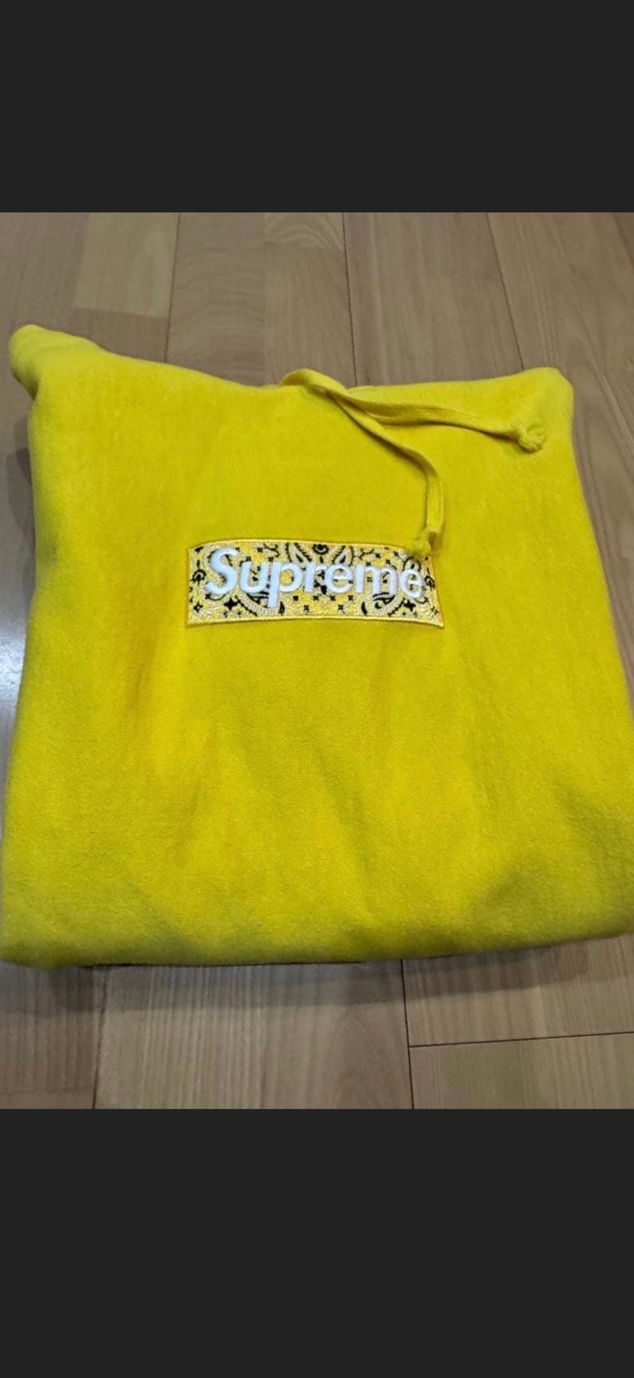 Supreme Bandana Box Logo Hooded Sweatshirt "Yellow"