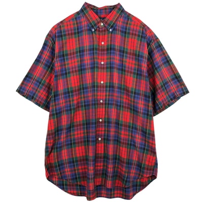古着 ラルフローレン Ralph Lauren BLAKE 半袖 ボタンダウン チェックシャツ メンズXL相当/eaa655855