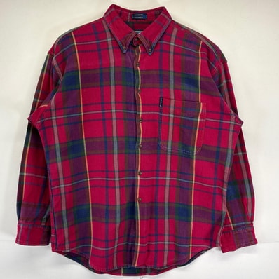 古着 チャップスラルフローレン CHAPS RALPHLAUREN 長袖シャツ ネルシャツ ボタンダウン 胸ポケット ワンポイントロゴ L マルチカラー メンズ