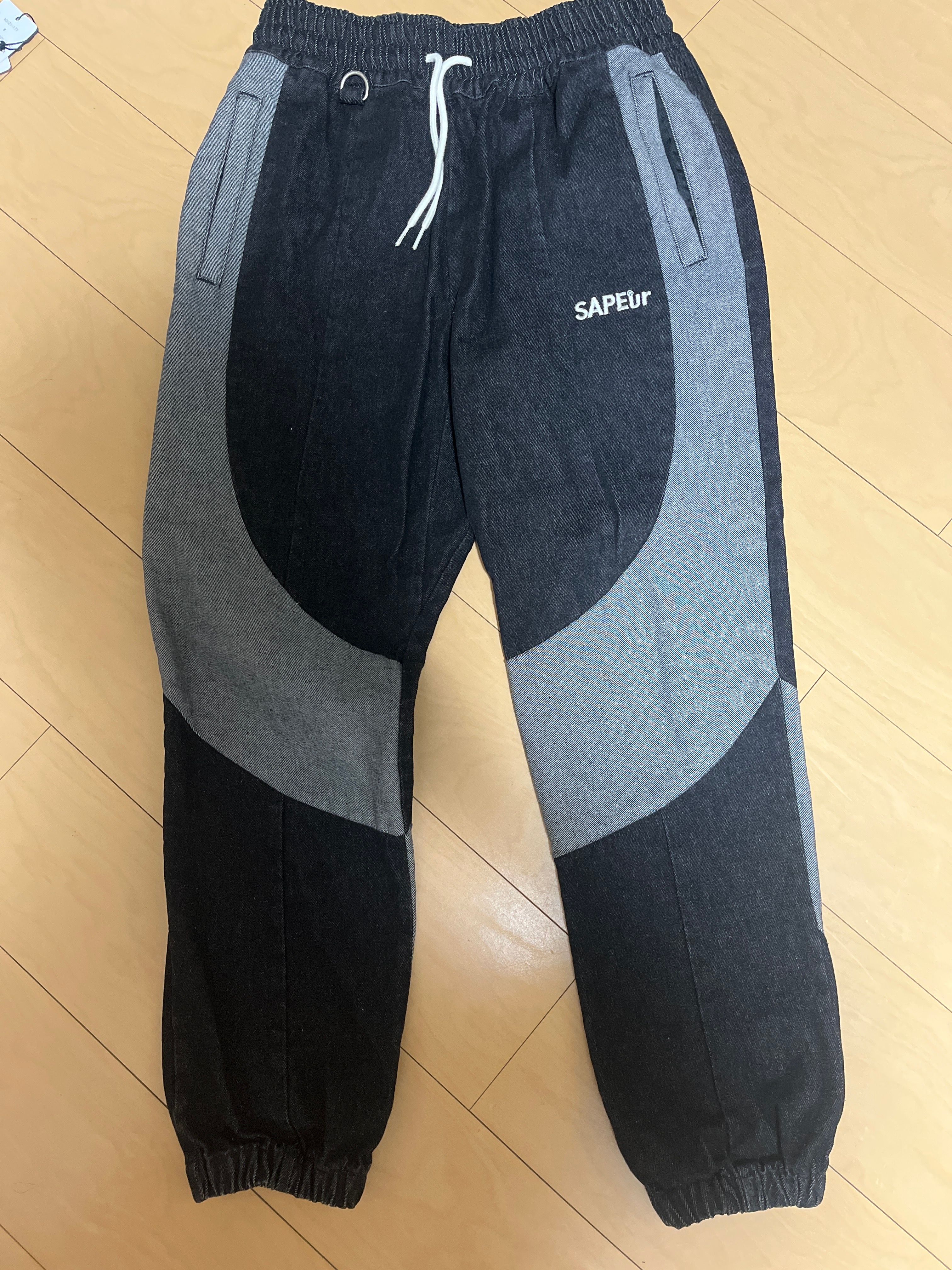 SAPEur DENIM TRACK PANTS "Black"