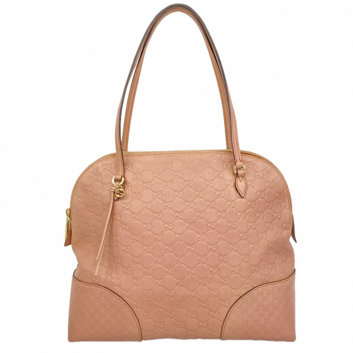 ★SALE【6db1646-k】グッチ ショルダーバッグ グッチシマ 323673 レザー ピンクベージュ ゴールド金具【中古】レディース