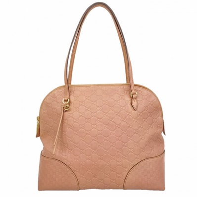 ★SALE【6db1646-k】グッチ ショルダーバッグ グッチシマ 323673 レザー ピンクベージュ ゴールド金具【中古】レディース