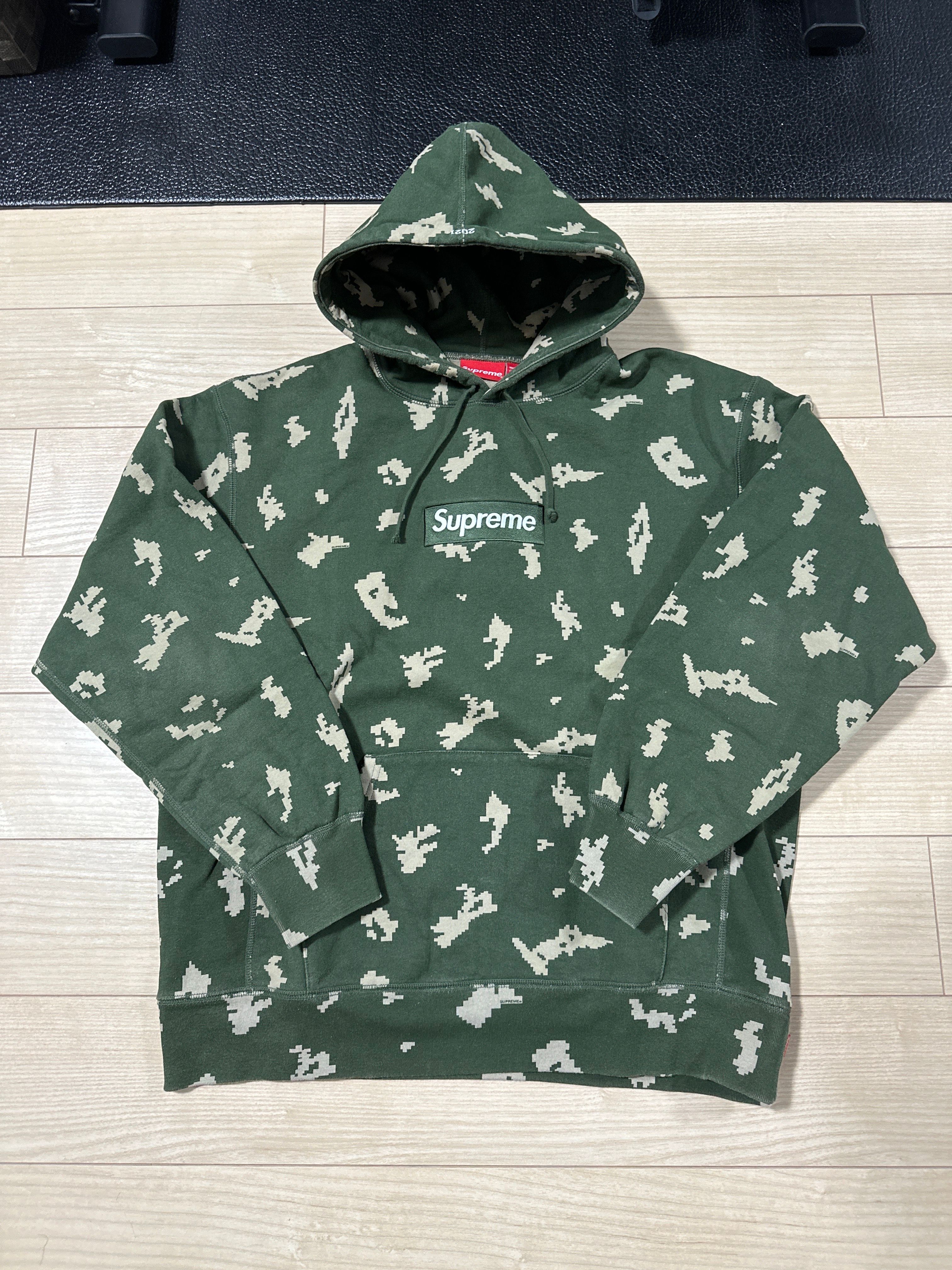Supreme Box Logo Hooded Sweatshirt "Olive Russian Camo" (21FW)