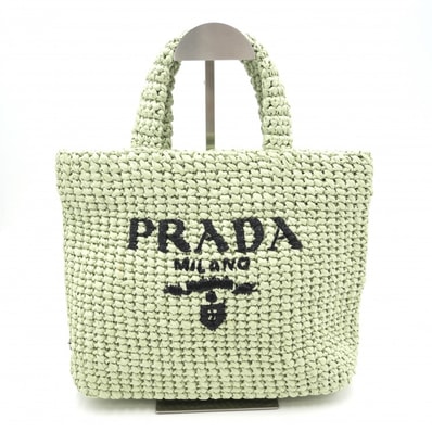 PRADA(プラダ)ラフィア トートバッグ アクア TU 1BG422 RFID反応あり