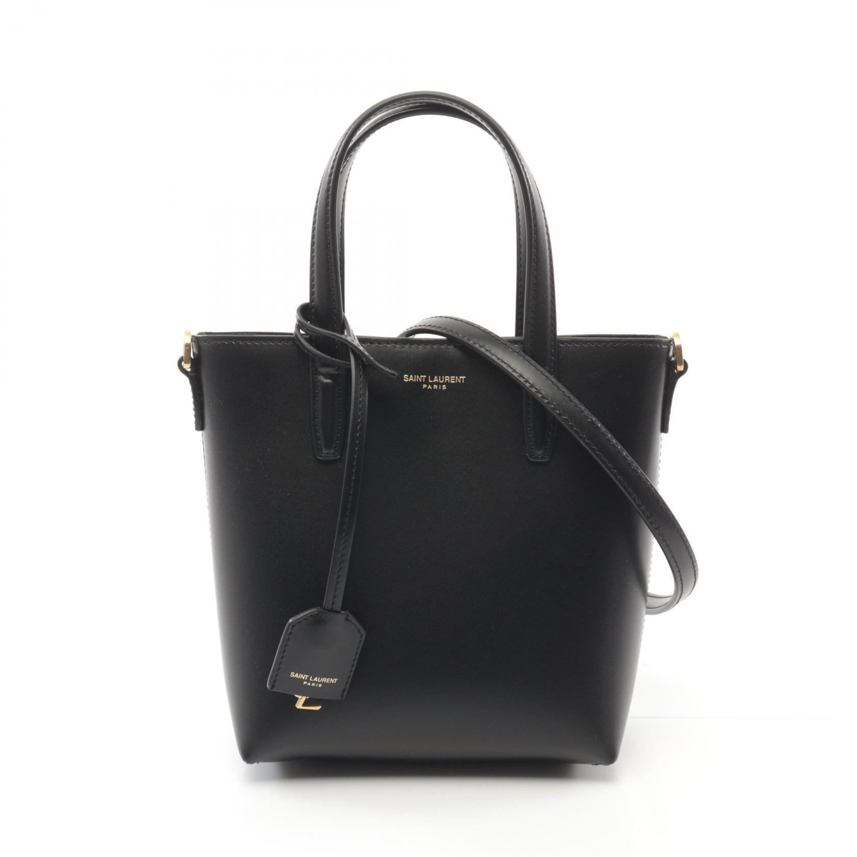 サンローランパリ SAINT LAURENT PARIS ミニ トイ ショッピングバッグ 2WAY ハンドバッグ バッグ レザー レディース ブラック系 773995AADDI1000 【新品】