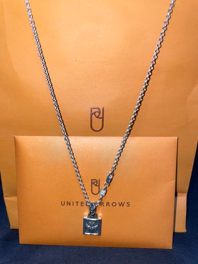 フレームドCHプラスチャームwithダイヤモンド 18インチロールチェーン