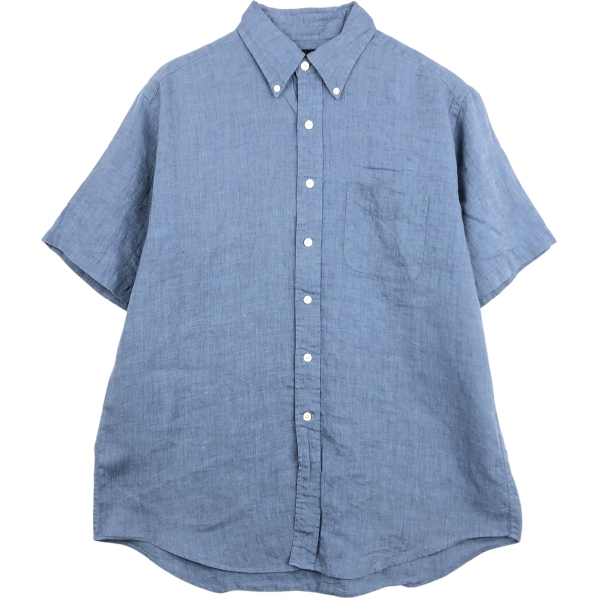 古着 ブルックスブラザーズ Brooks Brothers 半袖 リネン ボタンダウンシャツ メンズL相当/eaa668148
