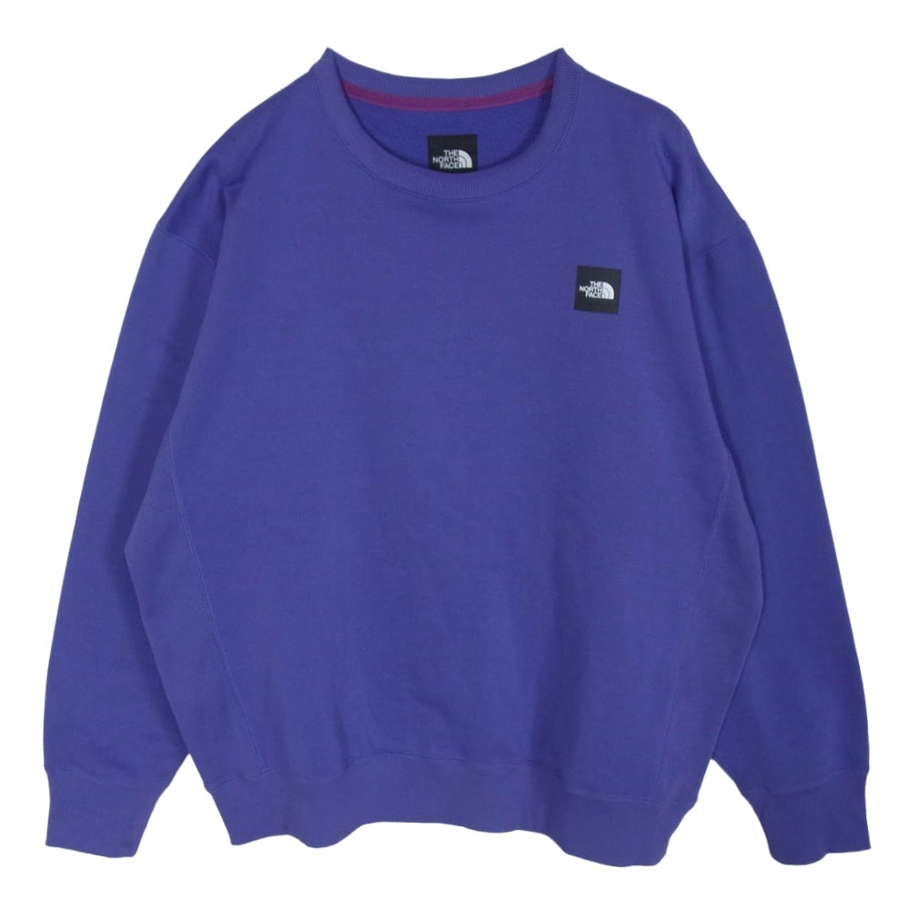 THE NORTH FACE ノースフェイス スウェット NT62041 Square Logo Crew スクエアロゴ クルーネック スウェット パープル系 XXL【中古】