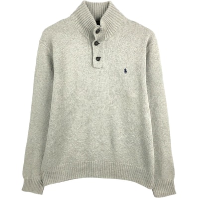古着 ラルフローレン Ralph Lauren POLO RALPH LAUREN ハーフボタン コットンニットセーター メンズL相当/eaa654419