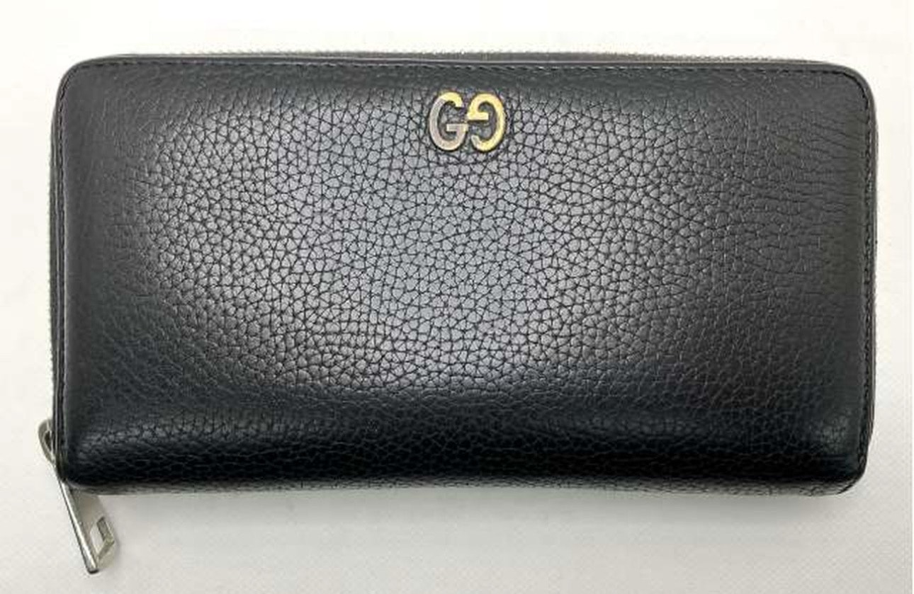 GUCCI Leather Zip Around Wallet "Black"