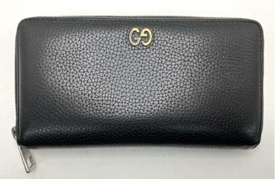 GUCCI Leather Zip Around Wallet "Black"