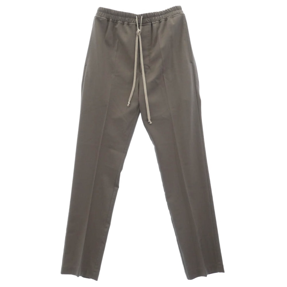 Rick Owens リックオウエンス パンツ 24SS RU01D3390-ZL Drawstring Slim Long Pants ドローストリング スリム ロング パンツ ZL素材 DUST チャコール系 48【中古】