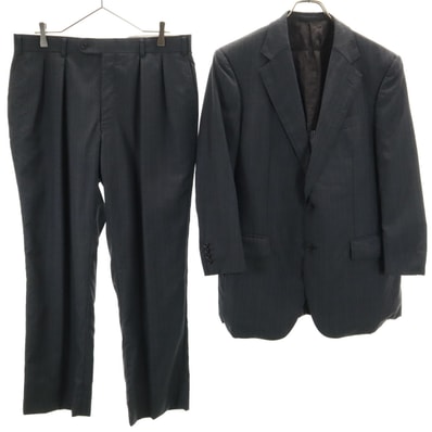 BURBERRY LONDON バーバリーロンドン 日本製 ストライプ柄 スーツ 上下セットアップ BB5/BB4 チャコールグレー 三陽商会 カバー付き