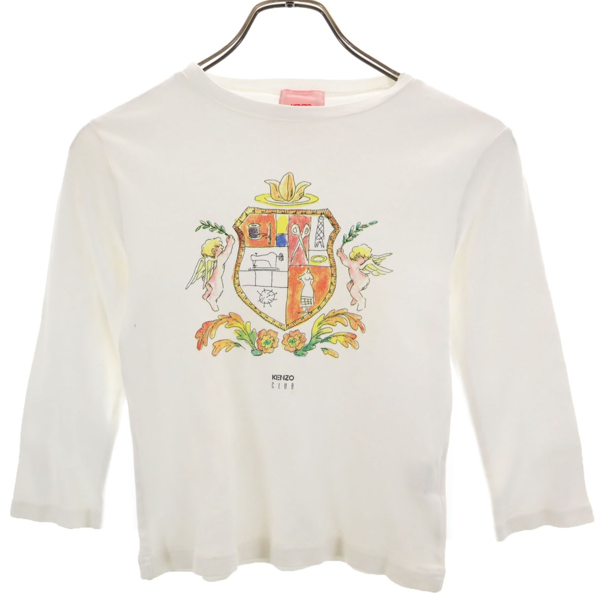 KENZO CLUB ケンゾークラブ 日本製 7分袖 Tシャツ 38 ホワイト