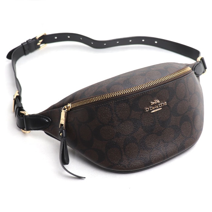 COACH コーチ シグネチャー ウェストバッグ ボディバッグ ブラウン F48740 アウトレット メンズ【中古】
