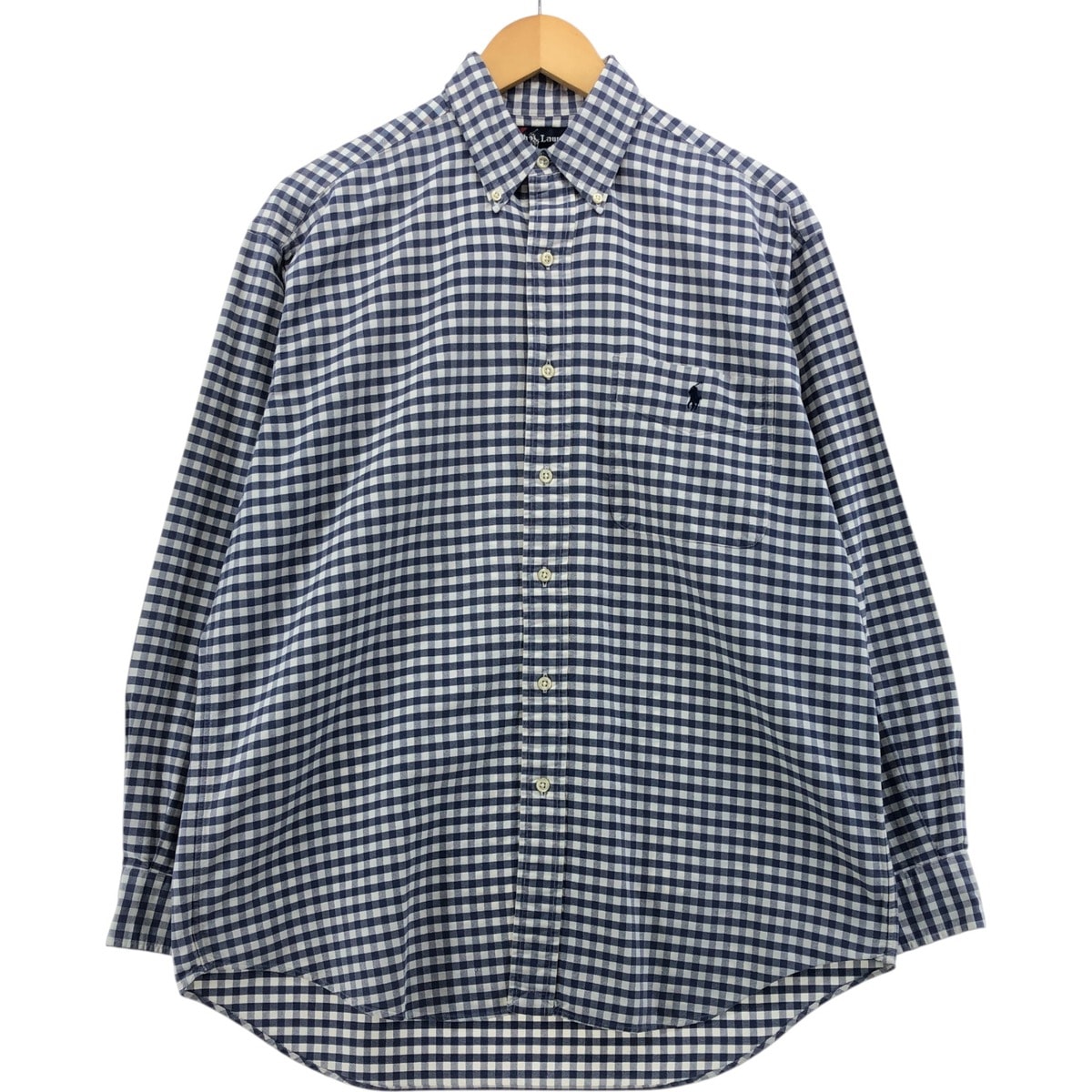 古着 ラルフローレン Ralph Lauren BIG SHIRT ギンガムチェック 長袖 ボタンダウンチェックシャツ メンズXL相当/eaa561516