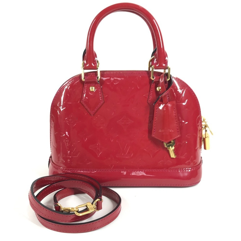 ルイヴィトン LOUIS VUITTON アルマBB アルマ BB M91771 モノグラムヴェルニ カバン 2WAYバッグ ショルダーバッグ 斜め掛け ハンドバッグ モノグラムヴェルニキャンバス ローズアンディアン レッド