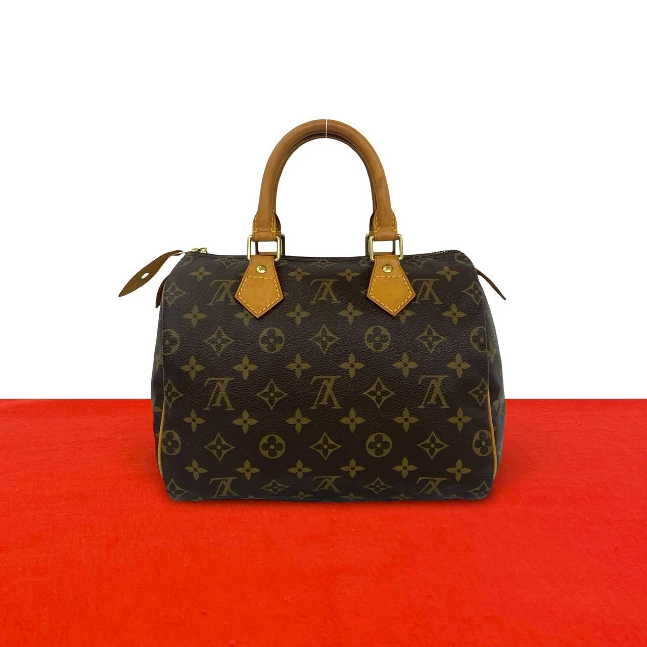LOUIS VUITTON ルイヴィトン スピーディ 25 モノグラム レザー PVC ハンドバッグ ブラウン
31045