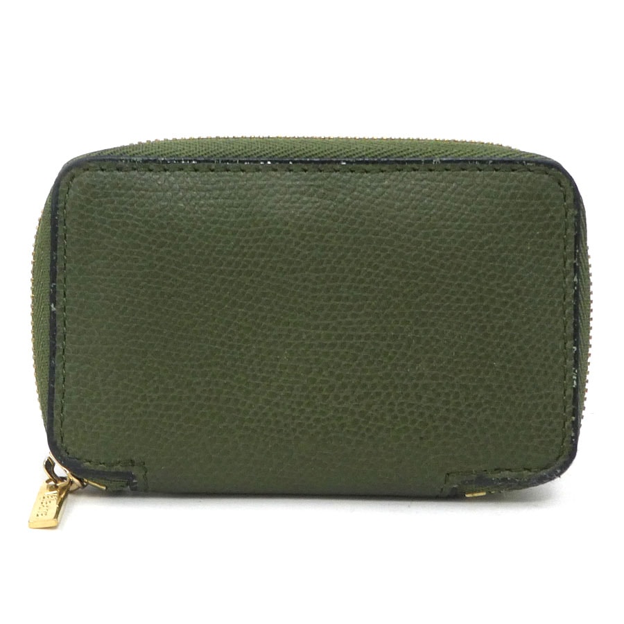 ヴァレクストラ Valextra コインケース レザー カーキ ユニセックス【中古】 h31816a