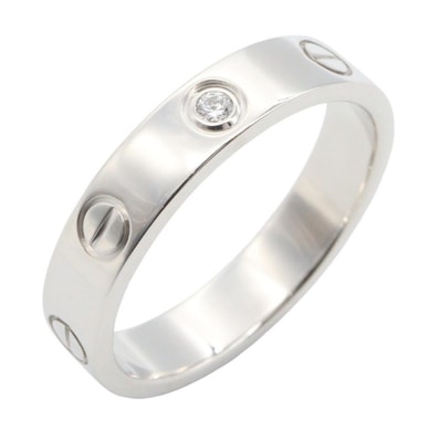 カルティエ CARTIER ミニラブリング 1PD リング・指輪 ジュエリー K18WG(ホワイトゴールド) ダイヤモンド メンズ レディース シルバー系 / クリア系 B4050500 【中古】