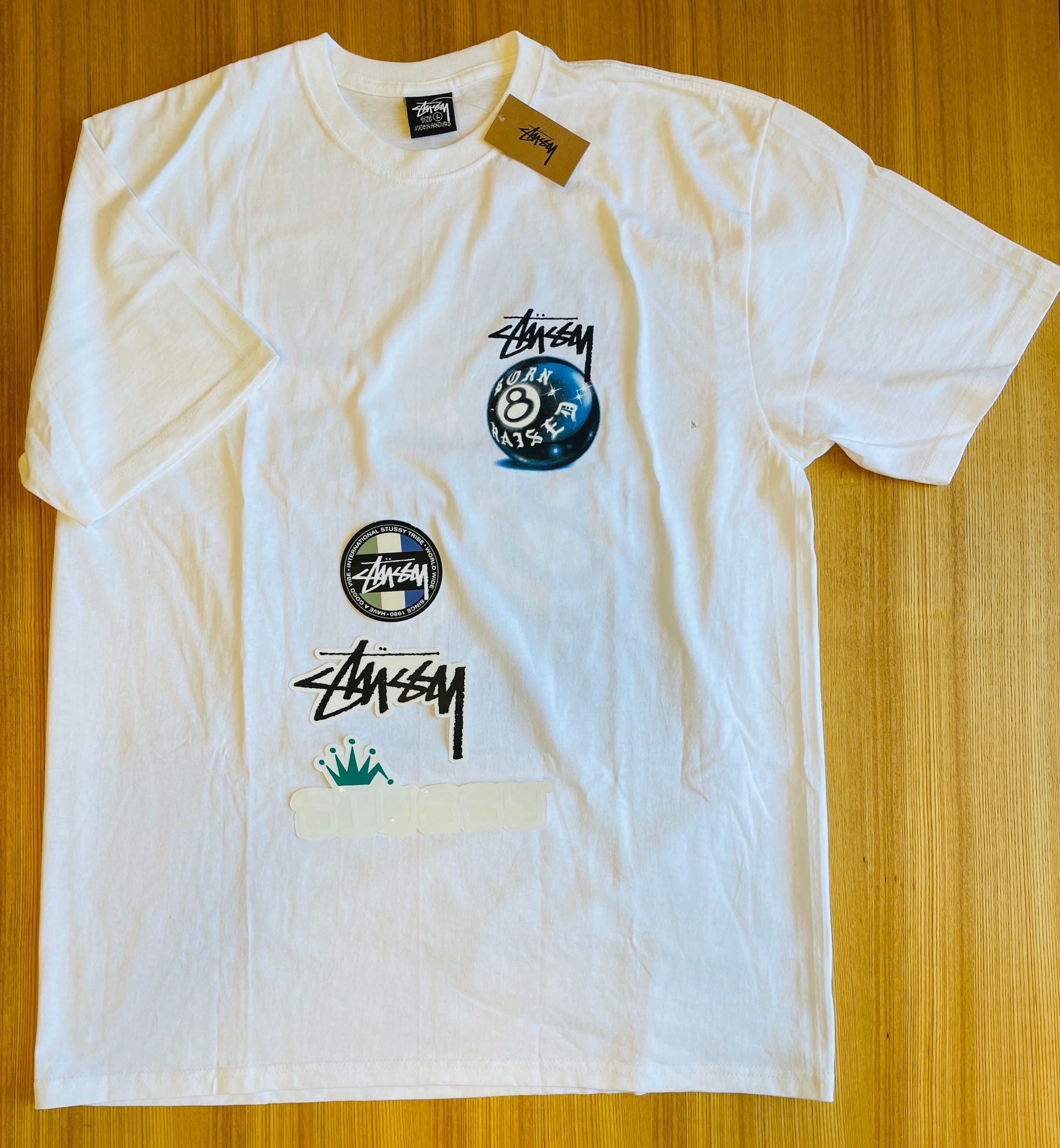 Stussy Born x Raised 8 Ball Tee "White"