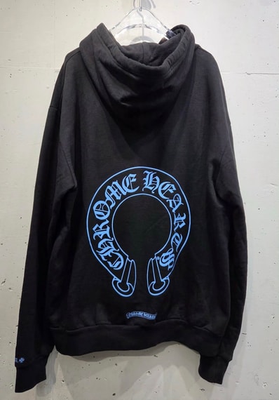 Chrome Hearts Horseshoe Logo Pullover Hoodie "Black/Blue"