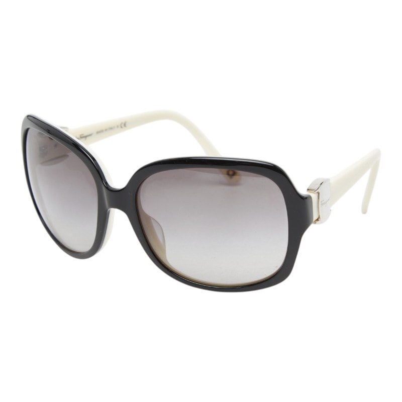 サルヴァトーレフェラガモ サングラス 2194-A ホワイト ブラック プラスチック レディース Salvatore Ferragamo 【中古】