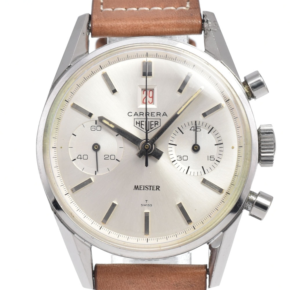 ホイヤー Heuer 3147S ヴィンテージ Dato 45 クロノグラフ デイト 手巻き メンズ 良品 Z#150241