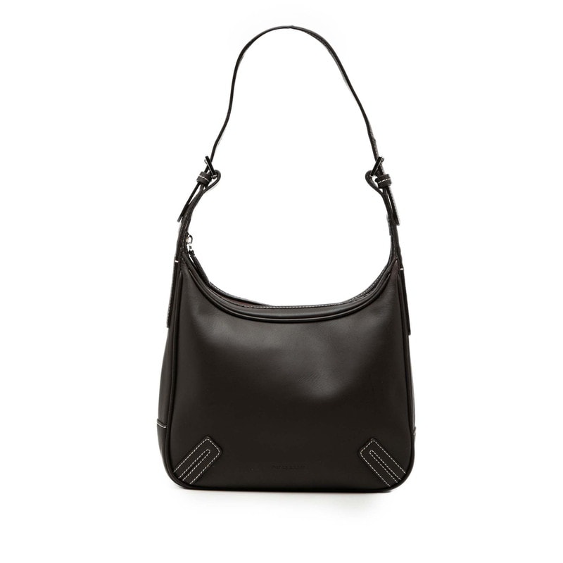 バーバリー ノバチェック ワンショルダーバッグ ホーボーバッグ ブラウン レザー レディース BURBERRY 【中古】