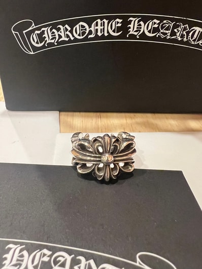 Chrome Hearts Double Floral Cross Ring "Silver"