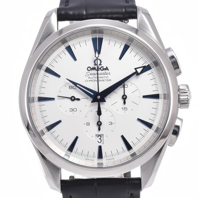 オメガ OMEGA 2812.30.31 シーマスター クロノグラフ ホワイト 自動巻き メンズ 美品 腕時計 C#149664