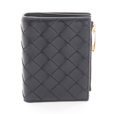 ボッテガヴェネタ BOTTEGA VENETA イントレチャート スモール 二つ折り財布 財布 レザー メンズ レディース ブラック系 742330VCPP38425 【新品】