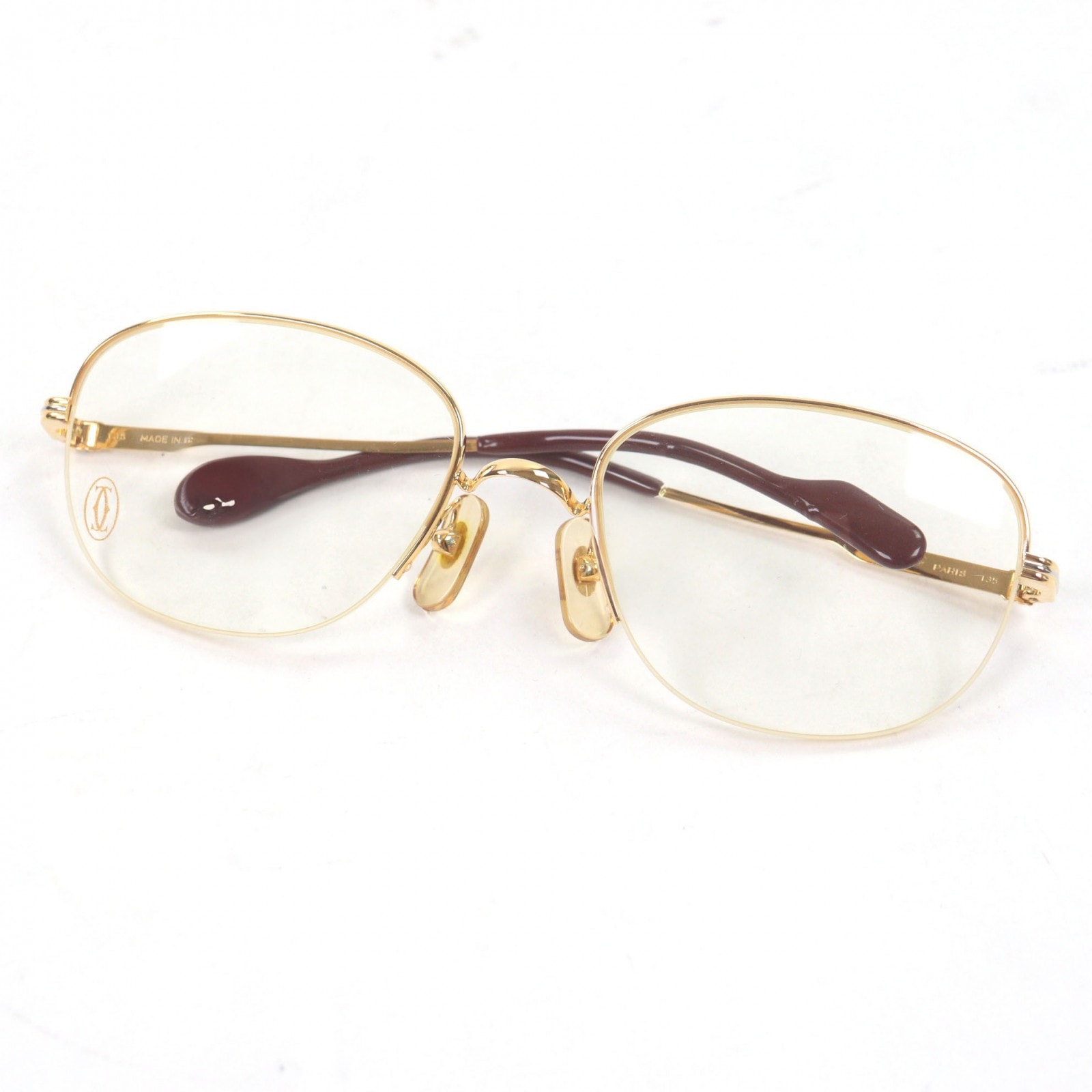 美品 カルティエ メガネ トリニティ ゴールド メンズ 53□18 135