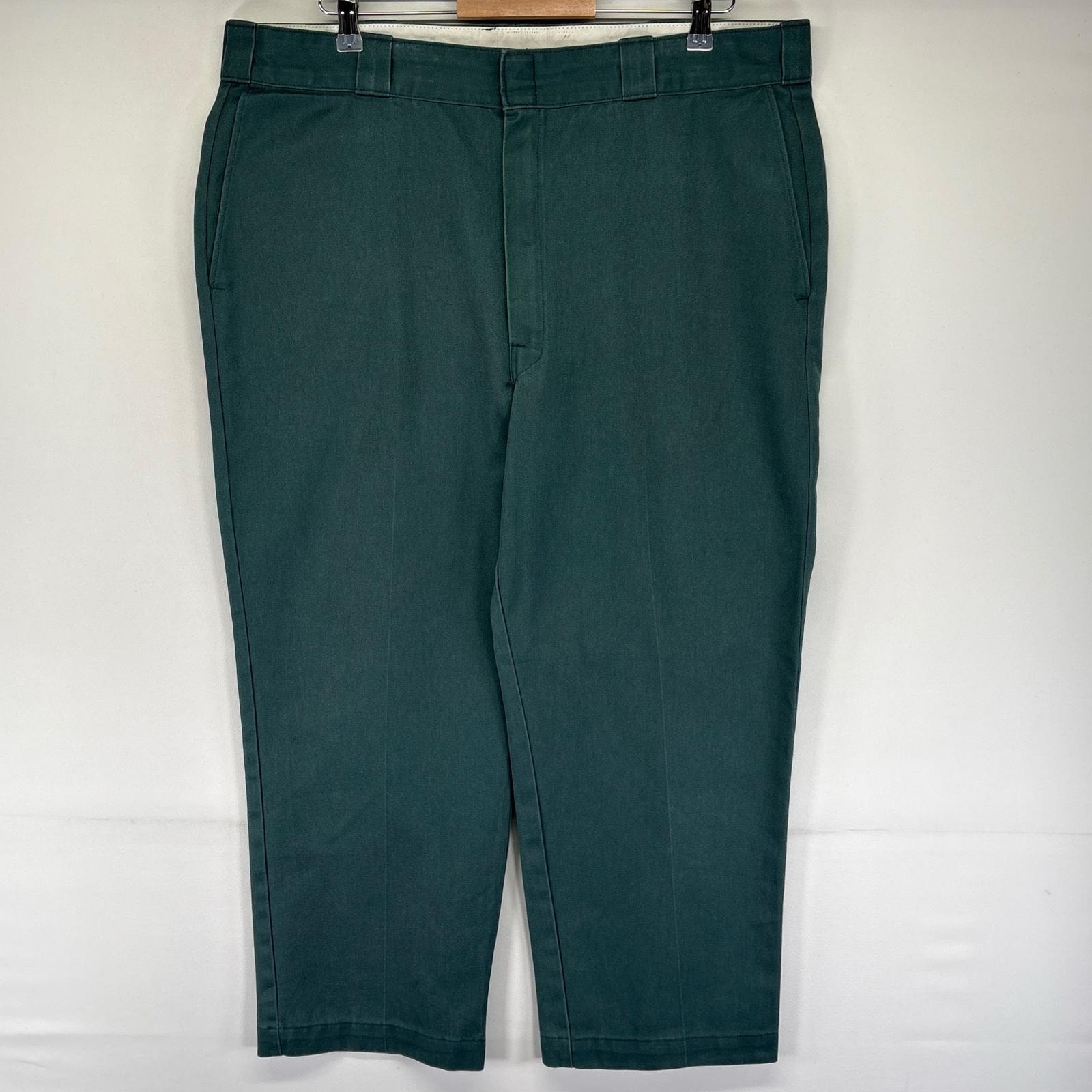 古着 90's/90年代 ディッキーズ Dickies USA製 パンツ 874 ワーク チノパン スラックス タロンジップ W40 L29  グリーン系 メンズ