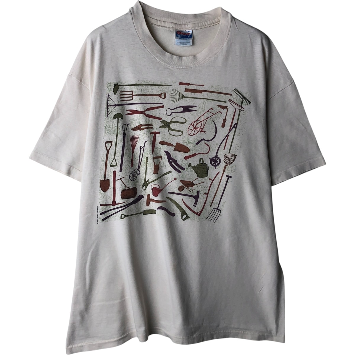 古着 90年代 ヘインズ Hanes BEEFY-T LIBERTY GRAPHICS リバティグラフィックス プリントTシャツ USA製 メンズXL相当 ヴィンテージ/eaa617520