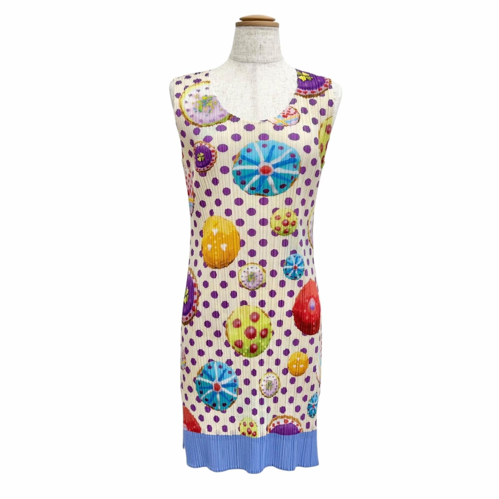 極美品 プリーツプリーズ イッセイミヤケ ワンピース 4 PP71-JK843