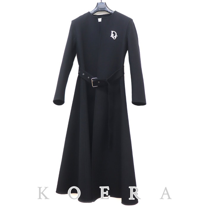 C (やや傷や汚れあり)】Dior ディオール ロングコート ブラック