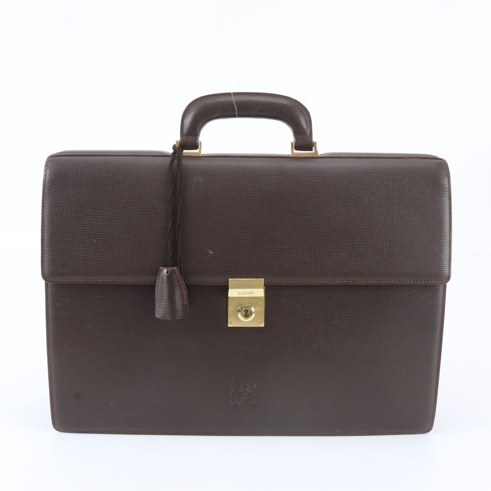 ■美品 ロエベ アナグラムビジネス バッグ レザー