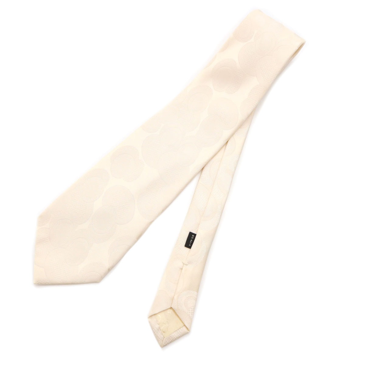Christian Dior MONSIEUR クリスチャンディオール ムッシュ シルク 総柄 ネクタイ アイボリー