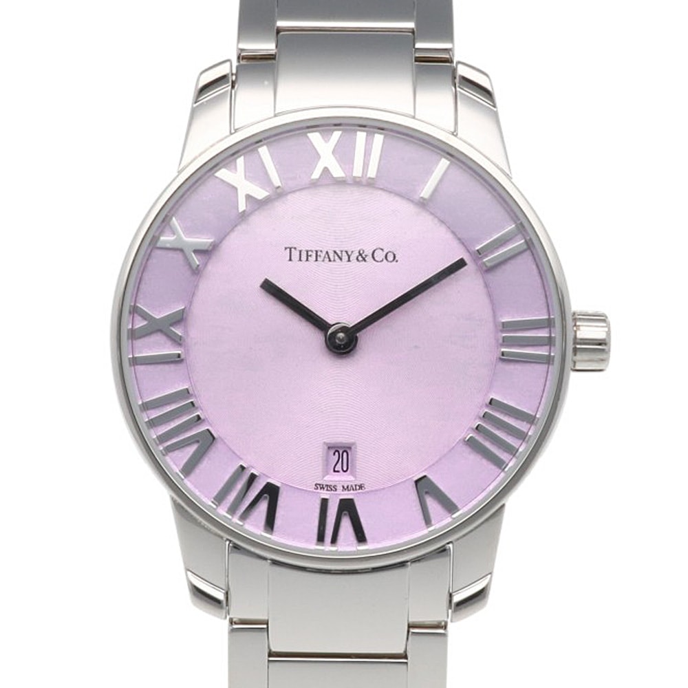 ティファニー アトラス 腕時計 時計 ステンレススチール クオーツ オーバーホール済 磨き直し済 レディース 1年保証 TIFFANY&Co.  中古