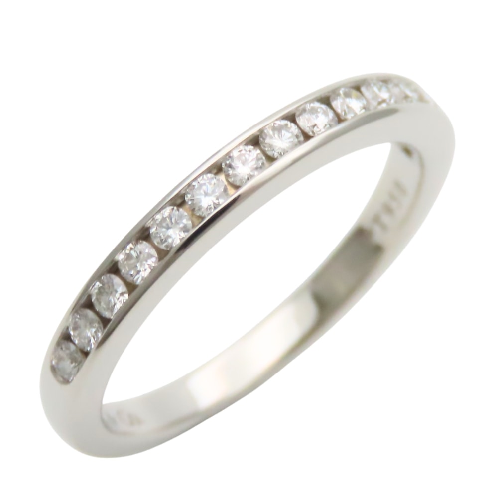 【中古】 ティファニー リング・指輪 ハーフエタニティ ハーフサークル Pt950 ダイヤモンド 約3.49g プラチナ ジュエリー 15PD チャネルセッティング レディース 女性 TIFFANY&Co.