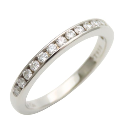 【中古】 ティファニー リング・指輪 ハーフエタニティ ハーフサークル Pt950 ダイヤモンド 約3.49g プラチナ ジュエリー 15PD チャネルセッティング レディース 女性 TIFFANY&Co.